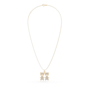 Cute Cartoon Girl Pendant Necklace 18K Gold Plated Crystal Rhinestone Link Chain Women's Jewelry <b>Gift</b> - Product Image 3