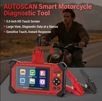Herramienta de Diagnóstico para Motocicletas, Escáner de Sistema Completo, Reinicio de ABS y ECU, Prueba de Inyectores, Prueba de Batería, Pantalla Táctil a Color de 5 Pulgadas
