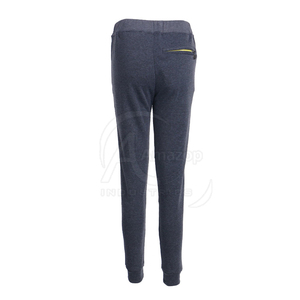 Pantalon de survêtement gris pour homme avec cordon de serrage jaune et poches latérales, taille élastique, décontracté, hiver - Product Image 2