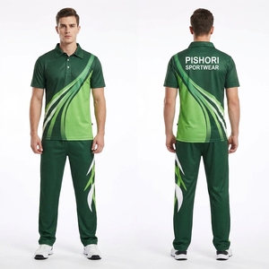 Uniforme de Cricket Personalizado con Cuello Azul Marino y Magenta, Jersey Deportivo Ligero de Poliéster, Pantalones Deportivos Oscuros - Product Image 4