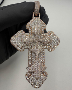 Colgante de Cruz de Moissanita Iced Out, Colgante de Plata 925, Colgante Bust Down Estilo Rapper Hip Hop, Joyería Religiosa, Colgante de Fe Cristiana - Product Image 1