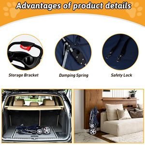 Cochecito para mascotas de doble entrada con cremalleras de fácil acceso, ruedas antideslizantes y cabina ventilada con impresión personalizada disponible - Product Image 2