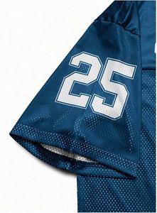 Camiseta de Fútbol de Malla Azul Oscuro Genius 25 con Parche de Estrella, Camiseta Deportiva Personalizada - Product Image 4