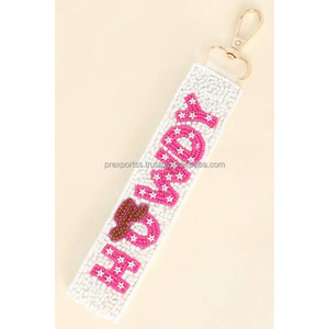 Howdy Handmade Gingerbread for Sequin Wristlet Bag Charm Beaded Embroidered Keychain DIY Western Christmas Accessory - Product Image 1