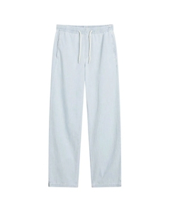 Pantalones Vaqueros de Mezclilla Lavada a la Piedra para Hombre, Corte Recto, Algodón de Peso Medio, Ajuste Holgado Informal, Cierre con Cordón, Transpirables - Product Image 2
