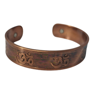 Bracelet magnétique en cuivre antique gravé Om pour la thérapie magnétique, la protection des articulations et l'augmentation de l'énergie positive - Product Image 2