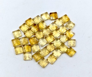 Cabalones de Citrino AAA, Gema Cuadrada Amarilla de 7x7 mm, Piedra Natural, Cristal Curativo, Piedra Suelta de Citrino para Joyería - Product Image 4
