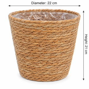 Panier de plantation moderne en jonc de mer et jute tressé, personnalisable et écologique, avec doublure en plastique pour décoration de plantes d'intérieur, lot de 3, vente en gros - Product Image 3