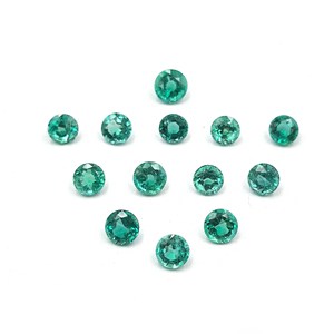 Natural Zambia Emerald Round faceted Loose Gemstone Lot 3-7 MM IGI Certified for Handmade Jewelry Making - Product Image 1