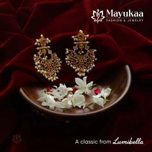 Fashion Drop Earrings with Ruby Stone - Product Image 3