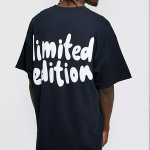 เสื้อยืดผู้ชายลำลองเนื้อผ้าดี พิมพ์ลายพัฟฟ์ตามสั่ง ทรงโอเวอร์ไซส์ ไหล่ตก - Product Image 2