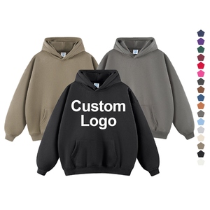 High Quality No Strings Fleece Oversized Polyester/Cotton Blend <b>Pullover</b> Hoodie Wholesale Custom Logo Printing Embroidered <b>Men's</b> - Product Image 2