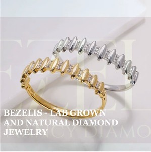 Brazalete de tenis con diamantes cultivados en laboratorio, con barras acanaladas graduadas - Product Image 4