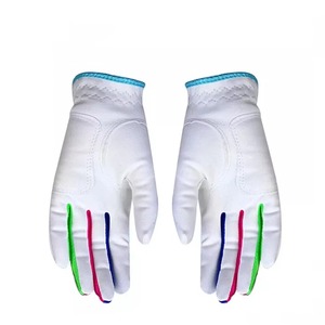 Guantes de Golf Unisex de Cuero PU, Transpirables, Antideslizantes, Blancos con Detalles Coloridos - Product Image 5
