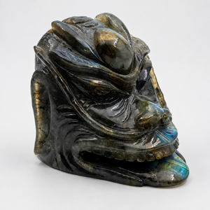 Máscara de Labradorita Tallada a Mano, Escultura Facial de Piedra Preciosa Natural, Adorno Espiritual Decorativo para el Hogar - Product Image 2