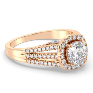 Anillos de Boda REYES de Oro de 14K de Calidad Premium con Diamante de Corte Cojín de 2.5 Quilates, Precio de Fábrica, Joyería Fina Certificada por IGI - Product Image 3