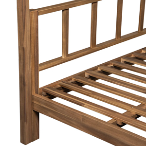 Sofá Cama con Toldo de Madera de Teca para Exteriores con Cortina y Cojines, Cama de Jardín de Lujo, Muebles de Patio - Product Image 6