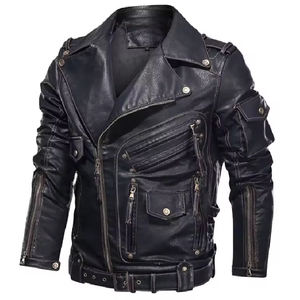 Veste en cuir d'agneau véritable pour homme de qualité supérieure, design vintage dernier cri, style motard OEM - Product Image 3