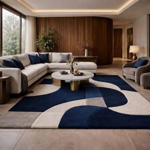 Modern Abstract Area Rug Luxury Hand Tufted Rug Styling Home Rug Wool Rug Cozy Rug Designer Living Room Rug Bed Room Home Decor - Product Image 5
