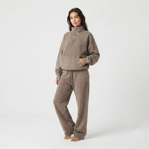 Conjunto de Sudadera Oversize con Efecto Ácido y Pantalones de Chándal para Mujer, Ropa Deportiva de Moda, Fabricante de Conjuntos de Dos Piezas - Product Image 3