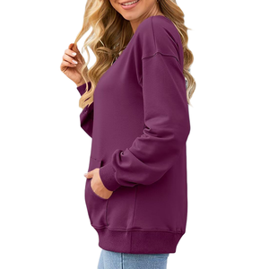 Sweat-shirt en coton 100 % pour femme, style streetwear décontracté, coupe ample, respirant, écoresponsable, tricoté, avec capuche - Product Image 6