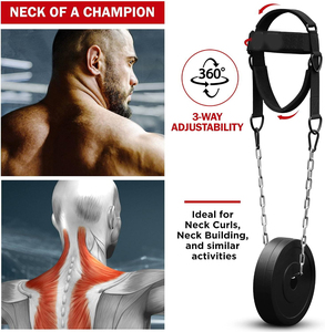 Samroz Sports Harnais de cou pour musculation et entraînement, rembourré 4MM, pour renforcement du cou, en nylon réglable de 90CM de long, 5 - Product Image 4
