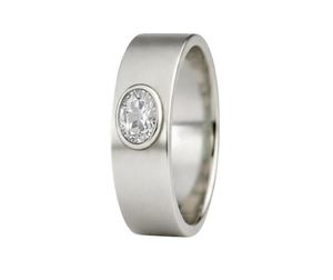 Oval Cut Moissanite <b>Mens</b> <b>Ring</b> 925 Sterling Silver White Gold Plated Modern Engagement Band Minimalist Statement <b>Ring</b> - Product Image 2