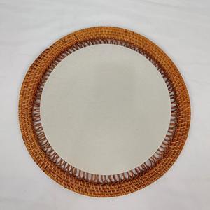 Grand set de table rond en rotin, idéal pour servir des plats chauds, des bols, des casseroles et protéger la table, fabriqué à la main en Inde - Product Image 2