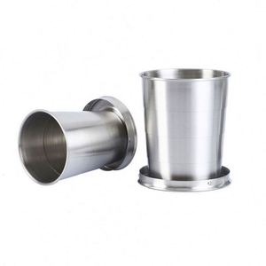 Tasse de voyage pliable en acier inoxydable portable avec porte-clés - Mug de camping pliable pour la randonnée et la bière - Product Image 4