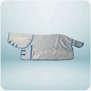 Couverture d'hiver imperméable pour cheval, blanche, florale, en toile et laine, avec double boucle et sangles de cou. |   Équitation de dressage confortable - Product Image 2