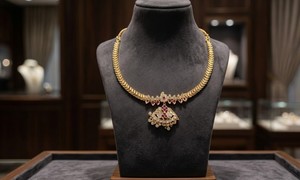 Divyoro Luxury Copper Alloy Gold Plated Classic Short Pendant <b>Necklace</b> Cubic Zirconia <b>Ruby</b> Inlay Adjustable Length Women Party - Product Image 2