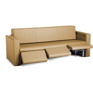 Modern Industrial Design Leather Reception Sofa <b>Set</b> with Chrome Base and Foam Frame Center/Side Tables for Hospitals - Product Image 2
