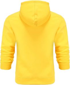 Sudadera con Capucha Amarilla para Hombre, Corte Regular, Forro Polar, Estilo Desgastado - Product Image 2