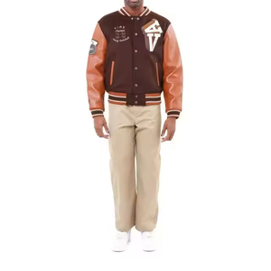 Wholesale High Quality Custom Logo Mens Fashion Varsity <b>Jacket</b> Chenille Embroidery Casual Slim Fit Bomber Baseball <b>Jackets</b> - Product Image 5