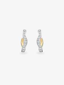Princess Cut Diamond Spaghetti Huggie <b>Hoop</b> <b>Earring</b> Lab Grown Channel Set Wholesale 14k 18k <b>Solid</b> Gold Women's Jewelry Daily Wear - Product Image 6