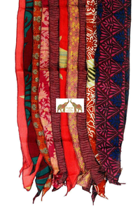 Indian Vintage Silk Sari Handmade Scarf Stole Patchwork <b>Wrap</b> Boho <b>Shawl</b> Recycled Textile Gift Festival Wear Collections Handmade - Product Image 3