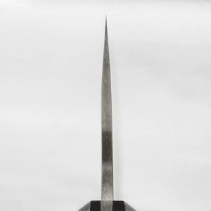 Couteau de chef artisanal sur mesure Edge Master Manufacture, acier Damas, manche en bois d'ébène, étui en cuir, lame de 8 à 9,9 pouces, ambidextre - Product Image 3