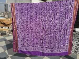 Handmade Wooden Block Print Cotton Scarves Leaf Pattern Lightweight & Breathable Beachwear for Women - Product Image 6