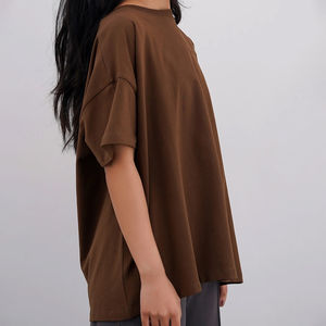 Camiseta de Moda para Mujer, Diseño Personalizado de Alta Calidad, Estilo Urbano, Apliques, Transpirable, 100% Algodón, Hombros Caídos - Product Image 3