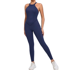 Mono de yoga de secado rápido para mujer con logo OEM personalizado, novedad de primavera, efecto levantacola, ideal para gimnasio y deportes, mono de punto para gimnasio. - Product Image 4