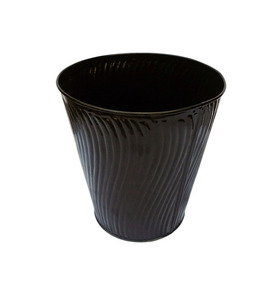 Handcrafted Bronze Decorative Waste Basket with Artistic Floral Embossed Pattern - Product Image 1