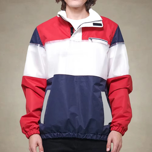 Men <b>Windbreaker</b> Jacket Lightweight Nylon Shell with Collar Storm Hem and Cuffs Packable Design - Product Image 2