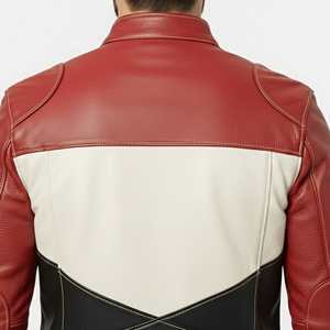 Blouson d'hiver en cuir noir pour homme, coupe ajustée, style motard, vente en gros - Product Image 4