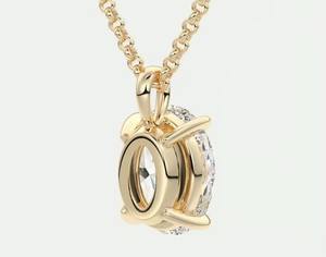 จี้รูปไข่ประดับเพชรโมอิสซาไนต์ VVS เงินแท้ 925 ชุบทอง ราคาดีที่สุดสำหรับผู้หญิง - Product Image 3