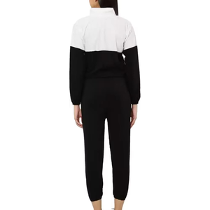 Conjunto Deportivo de Mujer con Bloques de Color, Sudadera de Cuello Alto con Media Cremallera y Pantalones Jogger con Franja Lateral, Forro Polar de 300GSM, Estilo Athleisure - Product Image 3