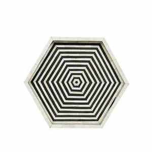 Personnalisé de haute qualité fabriqué à la main en bois naturel incrustation d'os plateau de service rond plaqué pour la maison Restaurants hôtels directement - Product Image 1