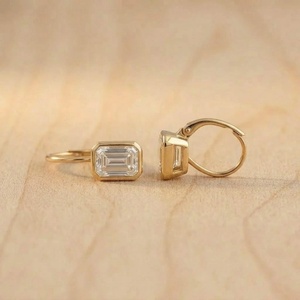 2.00 Carat Lab Grown Diamond Emerald Cut <b>Drop</b> Earrings Color E Clarity VVS 10K 14K 18K Solid Gold for Women Fine Jewelry - Product Image 4