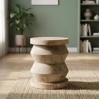 Table d'appoint vintage en bois massif, tabouret fait main, forme unique, table basse rustique pour la décoration de la chambre et du salon
