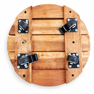 Plateau à roulettes en bois d'acacia robuste Offre Spéciale Caddy à plantes de style vintage avec roulettes verrouillables pour une utilisation au sol à la maison - Product Image 1