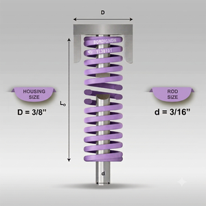 Mollificio Bordignon Purple Die Spring 1L แบบวงรี รับน้ำหนักเบาพิเศษ Carga extra ligera เส้นผ่านศูนย์กลาง: 3/8 นิ้ว เส้นผ่านศูนย์กลางแกน: 3/16 นิ้ว - Product Image 1